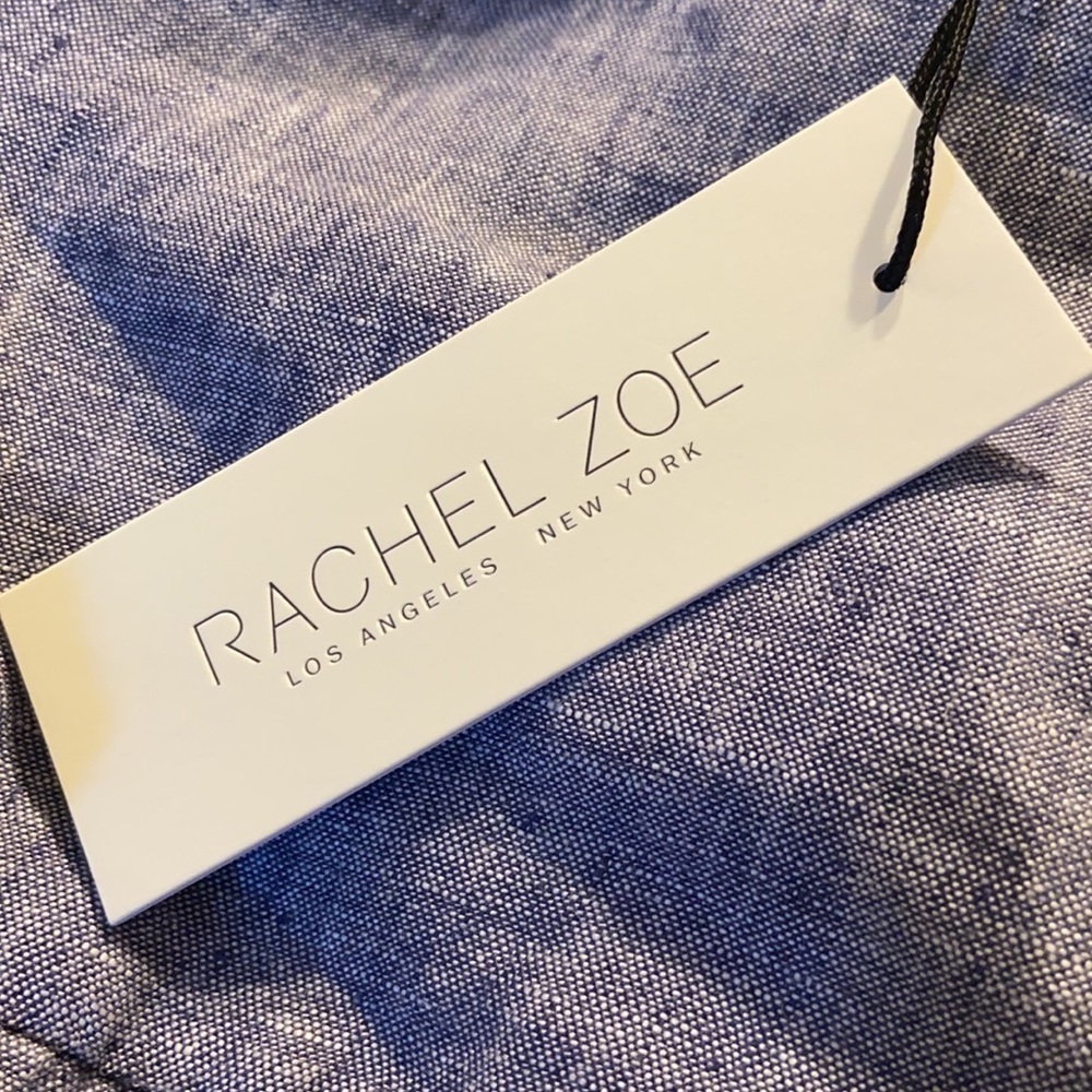NWT Rachel Zoe Cropped Blue Linen Jumpsuit - Picture 7 of 7